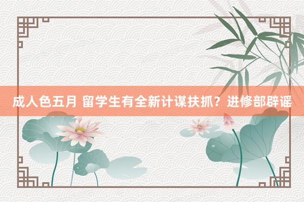 成人色五月 留学生有全新计谋扶抓？进修部辟谣