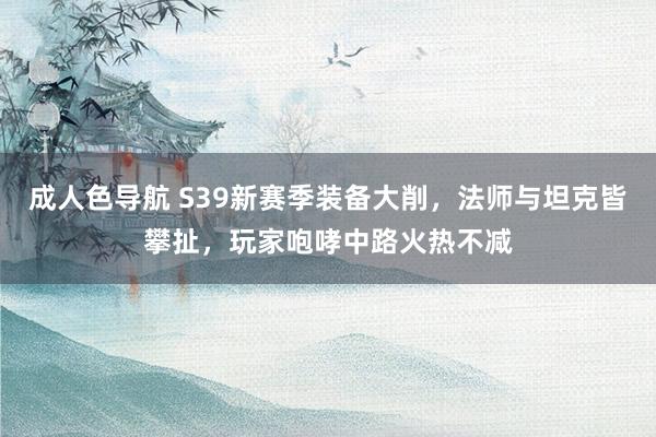 成人色导航 S39新赛季装备大削，法师与坦克皆攀扯，玩家咆哮中路火热不减